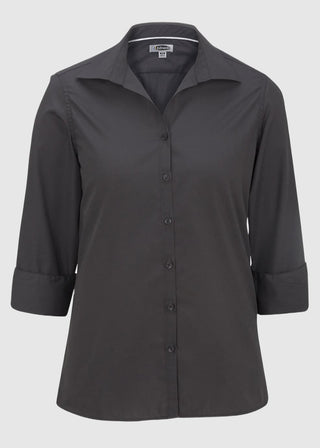 Edwards Women's Open Neck Poplin 3/4 Sleeve Blouse