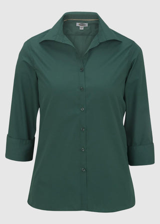 Edwards Women's Open Neck Poplin 3/4 Sleeve Blouse