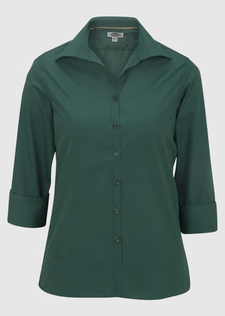 Edwards Women's Open Neck Poplin 3/4 Sleeve Blouse