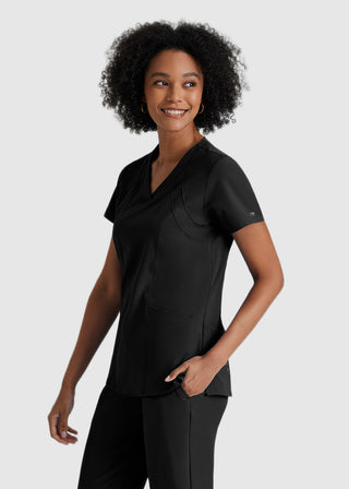 Barco One Women 4-Pocket Princess Seam V-Neck Scrub Top