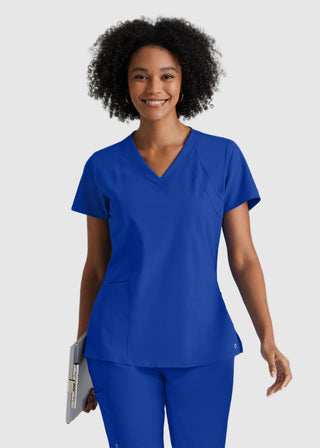 Barco One Women 4-Pocket Princess Seam V-Neck Scrub Top