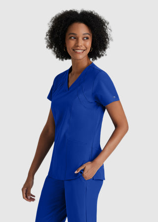 Barco One Women 4-Pocket Princess Seam V-Neck Scrub Top