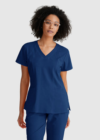 Barco One Women 4-Pocket Princess Seam V-Neck Scrub Top