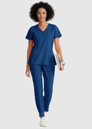 Barco One Women 4-Pocket Princess Seam V-Neck Scrub Top