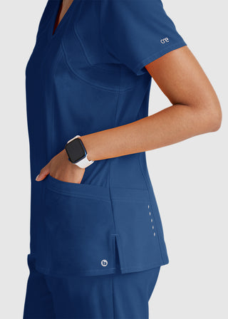 Barco One Women 4-Pocket Princess Seam V-Neck Scrub Top