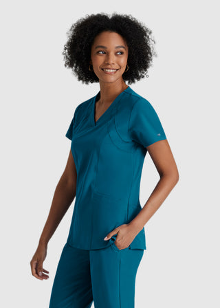 Barco One Women 4-Pocket Princess Seam V-Neck Scrub Top