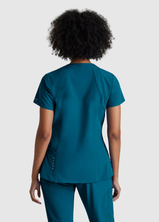 Barco One Women 4-Pocket Princess Seam V-Neck Scrub Top