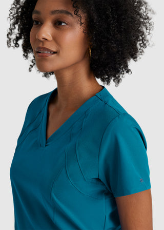 Barco One Women 4-Pocket Princess Seam V-Neck Scrub Top