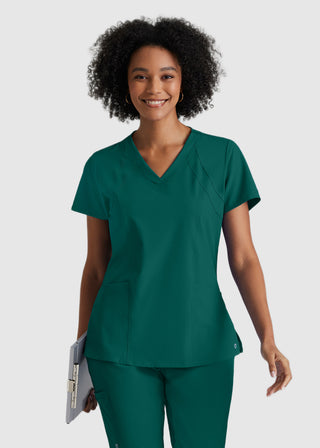 Barco One Women 4-Pocket Princess Seam V-Neck Scrub Top