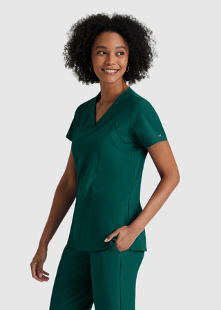 Barco One Women 4-Pocket Princess Seam V-Neck Scrub Top