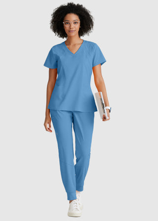 Barco One Women 4-Pocket Princess Seam V-Neck Scrub Top