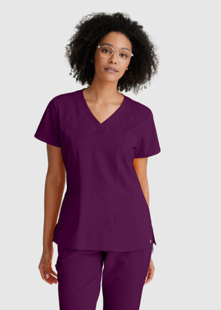 Barco One Women 4-Pocket Princess Seam V-Neck Scrub Top
