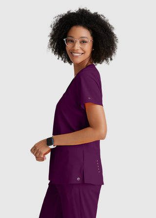 Barco One Women 4-Pocket Princess Seam V-Neck Scrub Top