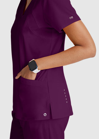 Barco One Women 4-Pocket Princess Seam V-Neck Scrub Top