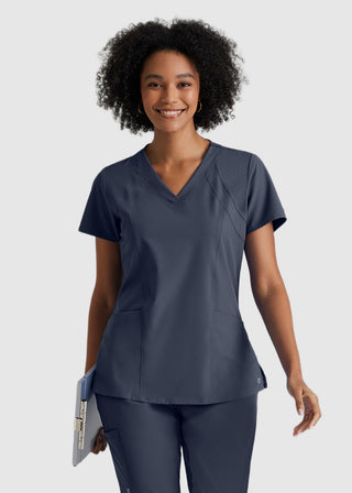 Barco One Women 4-Pocket Princess Seam V-Neck Scrub Top