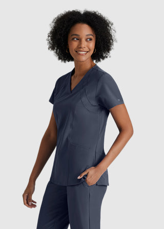 Barco One Women 4-Pocket Princess Seam V-Neck Scrub Top