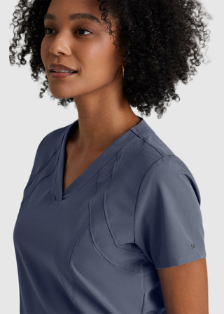 Barco One Women 4-Pocket Princess Seam V-Neck Scrub Top