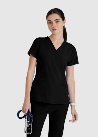 Barco One Women 5-Pocket Sporty V-Neck Scrub Top