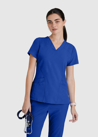 Barco One Women 5-Pocket Sporty V-Neck Scrub Top