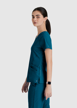 Barco One Women 5-Pocket Sporty V-Neck Scrub Top