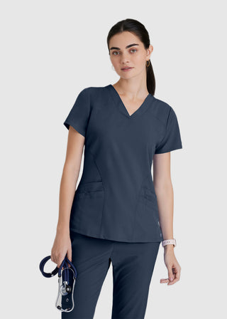 Barco One Women 5-Pocket Sporty V-Neck Scrub Top
