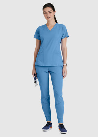 Barco One Women 5-Pocket Sporty V-Neck Scrub Top