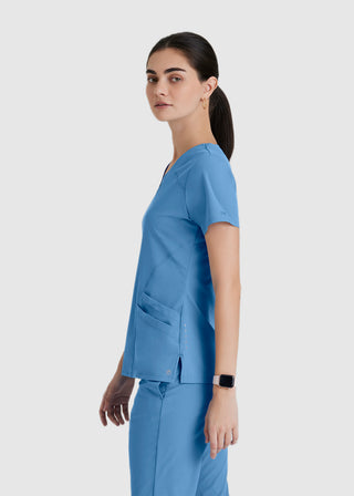 Barco One Women 5-Pocket Sporty V-Neck Scrub Top