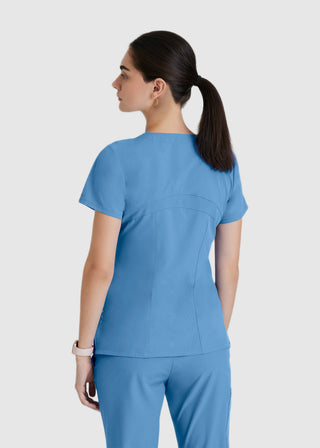 Barco One Women 5-Pocket Sporty V-Neck Scrub Top