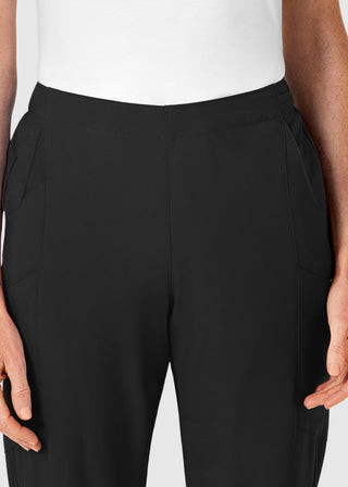 Wink Scrubs W123 Women's Elastic And Drawstring Waist Flat Front Double Cargo Panta