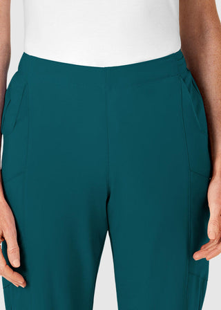 Wink Scrubs W123 Women's Elastic And Drawstring Waist Flat Front Double Cargo Panta