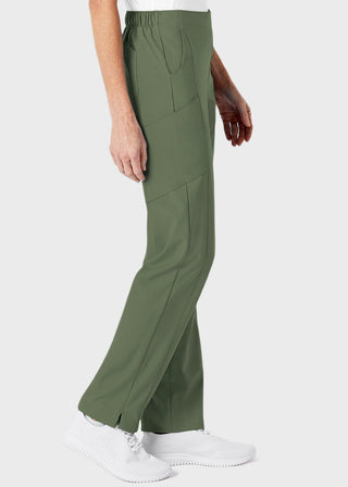 Wink Scrubs W123 Women's Elastic And Drawstring Waist Flat Front Double Cargo Panta