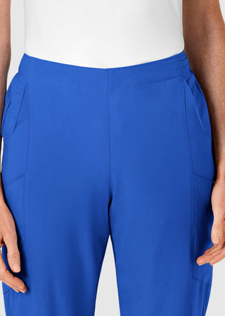 Wink Scrubs W123 Women's Elastic And Drawstring Waist Flat Front Double Cargo Panta