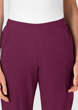 Wink Scrubs W123 Women's Elastic And Drawstring Waist Flat Front Double Cargo Panta