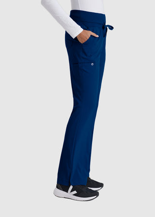 Barco One Women's 5-Pocket Knit Waistband Flare Petite Scrub Pant