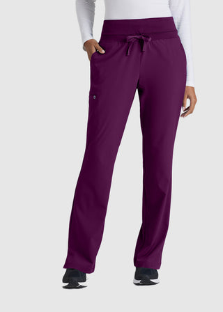 Barco One Women 5-Pocket Knit Waistband Flare Scrub Pant