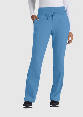 Barco One Women 5-Pocket Knit Waistband Flare Scrub Pant