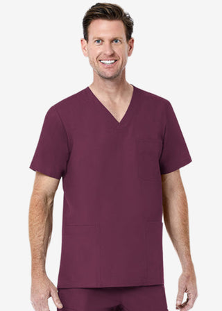 Maevn Red Panda Men's 3-Pocket V-Neck Solid Scrub Top