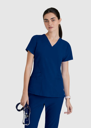 Barco One Women 5-Pocket Sporty V-Neck Scrub Top