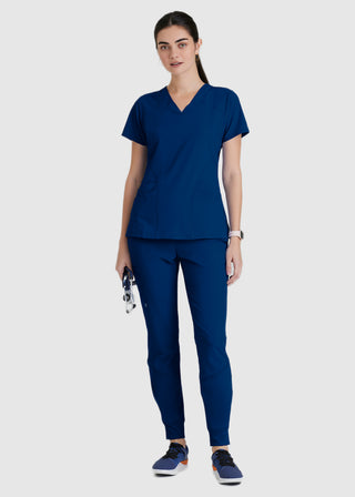 Barco One Women 5-Pocket Sporty V-Neck Scrub Top