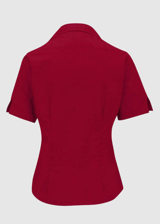 Edwards Women's Open Neck Poplin Short Sleeve Blouse