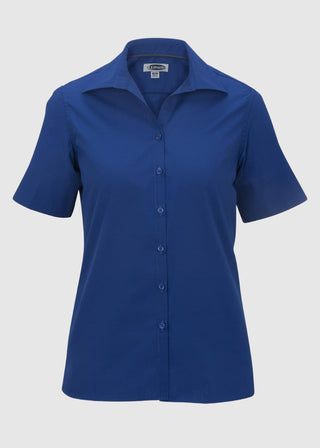 Edwards Women's Open Neck Poplin Short Sleeve Blouse