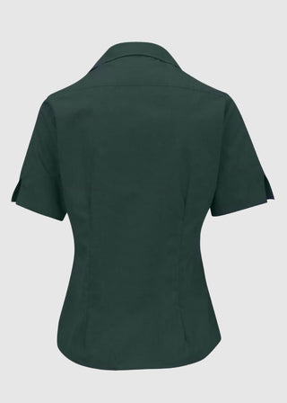 Edwards Women's Open Neck Poplin Short Sleeve Blouse