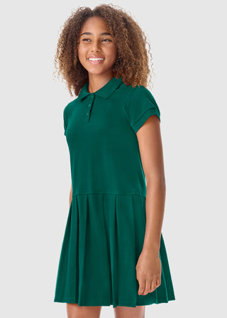 long sleeve polo uniform dress Kids long sleeve pique polo dress size 6-7