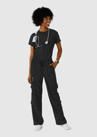 Wink Scrubs Boundless Women's Classic Wide Leg Double Cargo Scrub Petite Pant