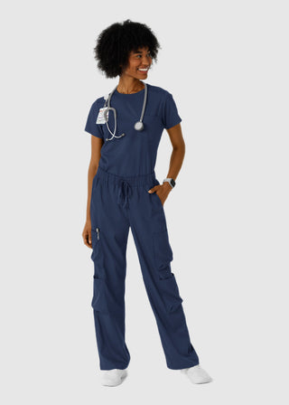 Wink Scrubs Boundless Women's Classic Wide Leg Double Cargo Scrub Petite Pant