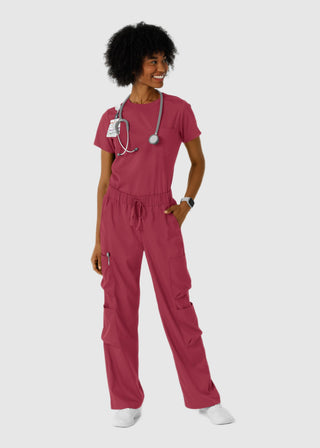 Wink Scrubs Boundless Women's Classic Wide Leg Double Cargo Scrub Petite Pant