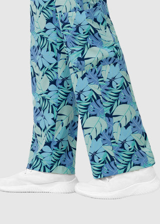 Wink Scrubs Women's Printed Breezy Palms  Double Cargo Scrub Pant