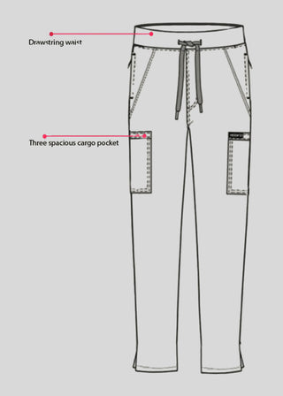 HeedFit Women's Drawstring Cargo Scrub Pant