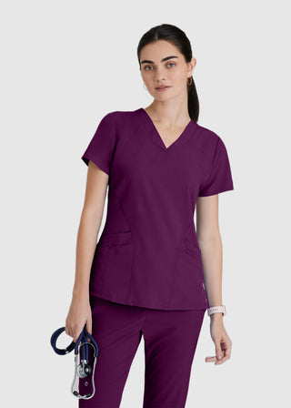 Barco One Women 5-Pocket Sporty V-Neck Scrub Top