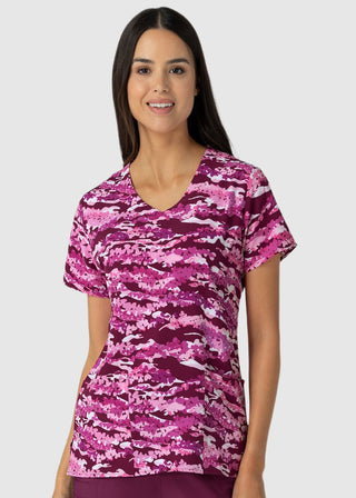 Wink Scrubs Women's Camo Crush V-Neck Print Scrub Top